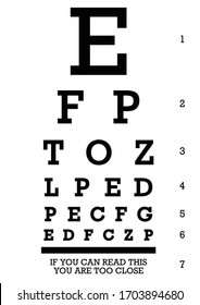 Optical examination humorous graphic If You Can Read This You Are Too Close