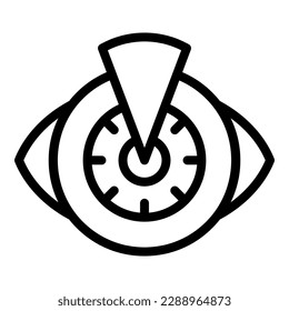 Optisches Augensymbol, Umrandungsvektor. Sehvermögen. Gesundheitsverlust