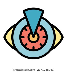 Optical eye icon outline vector. Surgery vision. Drop health color flat