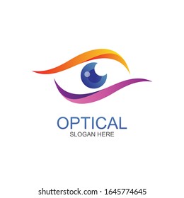 Optical eye logo design vector