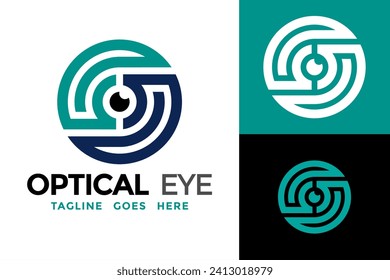 Optical Eye Logo design vector symbol icon illustration