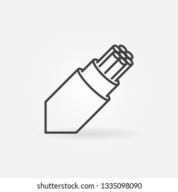 Optical fiber breakout cable vector outline icon or design element