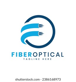 Optical fiber broadband creative logo modern and flat design for internet business