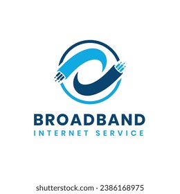 Optical fiber broadband creative logo modern and flat design for internet business