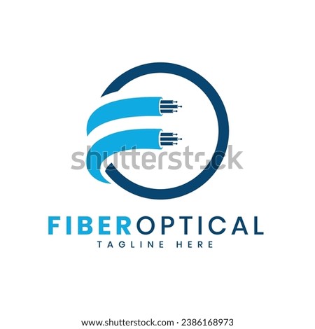 Optical fiber broadband creative logo modern and flat design for internet business