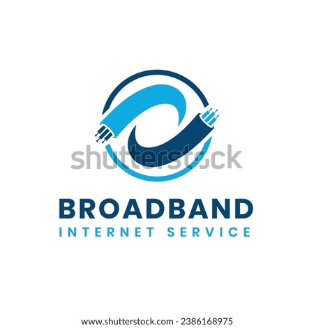 Optical fiber broadband creative logo modern and flat design for internet business