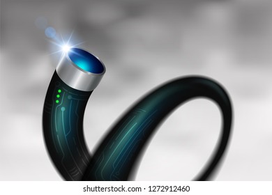 Optical fiber cable digital white Background for communication future technology and network connecting conceptual.
Vector realistic file.