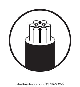 Optical Fiber cable icon for communication technology and connecting concept Vector Illustration.Network conceptual. Future Technology With High speed Internet Large data transfer with new fiber optic