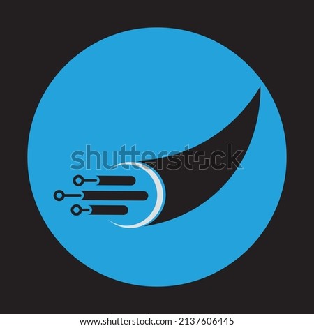 Optical Fiber cable icon for communication technology and connecting concept Vector Illustration.Network conceptual. Future Technology With High speed Internet Large data transfer with new fiber optic