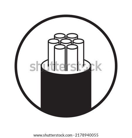 Optical Fiber cable icon for communication technology and connecting concept Vector Illustration.Network conceptual. Future Technology With High speed Internet Large data transfer with new fiber optic