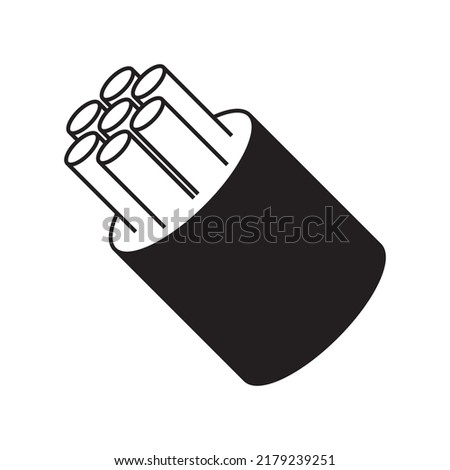 Optical Fiber cable icon for communication technology and connecting concept Vector Illustration.Network conceptual. Future Technology With High speed Internet Large data transfer with new fiber optic