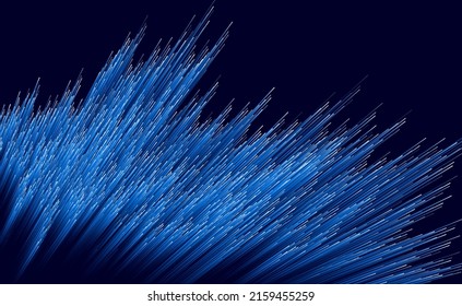 Optical fiber digital technology. Vector illustration of optical fiber beams with information flow. Sketch for creativity.