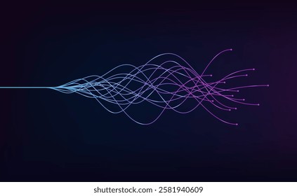 Optical fiber of high-speed communication. Vector illustration. Sketch for creativity.