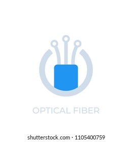 Optical Fiber Icon, Logo, Vector