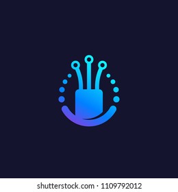 Optical Fiber Icon, Vector Logo Mark