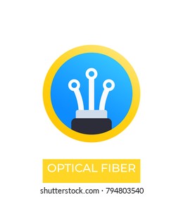 optical fiber icon, vector logo design