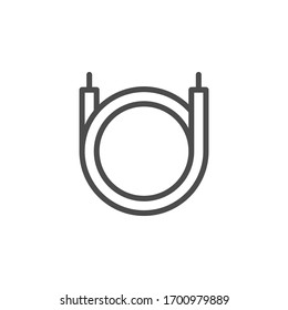 Optical fiber line outline icon