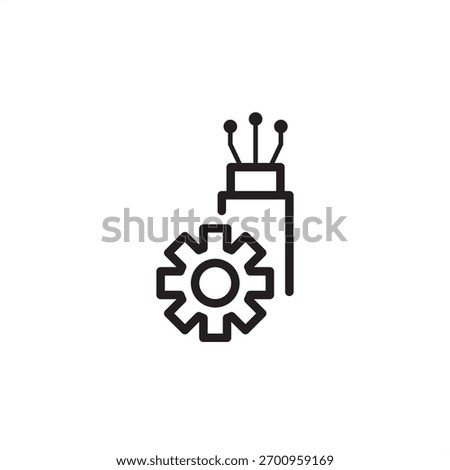 Optical fiber production icon symbolizing high-speed cable manufacturing and data transmission, representing specialized telecommunications systems, modern material drawing, and high-tech processes.