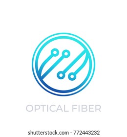 Optical Fiber Vector Icon On White