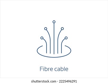 Optical Fibre cable  icon. Vector Icon Design- Editable Stroke