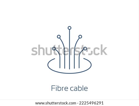 Optical Fibre cable  icon. Vector Icon Design- Editable Stroke
