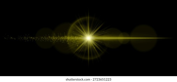 Optical flare with bright light core, smooth transparency, and subtle glowing particles. Perfect for overlays, cinematic visuals, and modern light compositions.