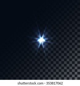 Optical flare on a dark blue background