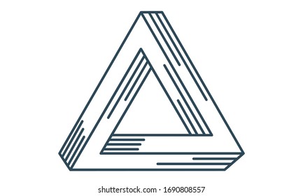 Optical Geometric Illusion Penrose Square Icon.