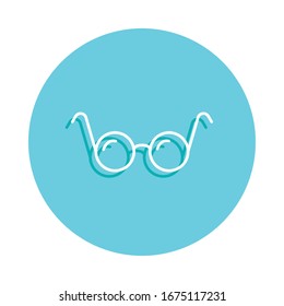 Optical glasses badge icon. Simple glyph, flat vector of web icons for ui and ux, website or mobile application