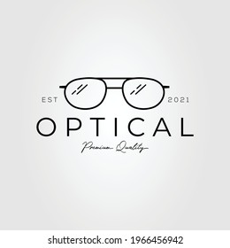 optical glasses logo. eyeglass, spectacles logo vector illustration design