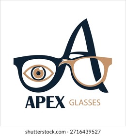 Logotipo de las gafas ópticas con la letra A