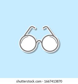 Optical glasses sticker icon. Simple thin line, outline vector of web icons for ui and ux, website or mobile application