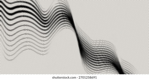 Fondo Abstractas de distorsión de onda de semitono óptico. Traje para el Anuncio, el Web, el folleto, el panfleto y la presentación