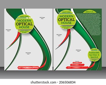 Optical House Flyer Template Vector illustration 