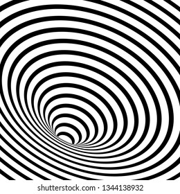 optical hypnotic striped geometric spiral