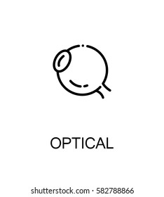 Optical icon. Optical single high quality outline symbol for web design or mobile app. Thin line sign for design logo. Black outline pictogram on white background