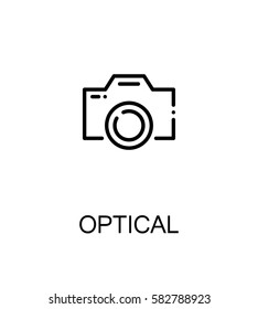 Optical icon. Optical single high quality outline symbol for web design or mobile app. Thin line sign for design logo. Black outline pictogram on white background