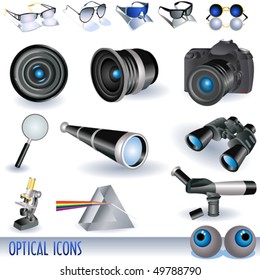 Optical icons set