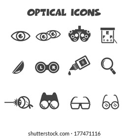 optical icons, vector symbols