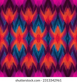 Optical Moiré Ikat Pattern. Ornate elegant luxury vintage retro modern style. For texture textile background backdrop tile wallpaper carpet.