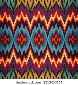 Optical Moiré Ikat Pattern. Ornate elegant luxury vintage retro modern style. For texture textile background backdrop tile wallpaper carpet.