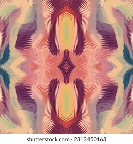 Optical Moiré Ikat Pattern. Ornate elegant luxury vintage retro modern style. For texture textile background backdrop tile wallpaper carpet.