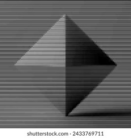 Optical illusion of 3d object with striped background.