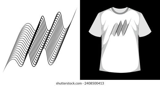 Optical Illusion 3d Vector Line Art T-Shirt Designed