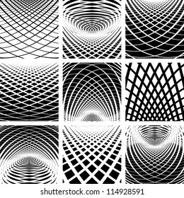 Optical illusion. Abstract backdrops set. Vector art.