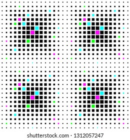 Optical illusion, abstract background. Hypnotic checkered pattern. Poly art pattern with mosaic tiles.