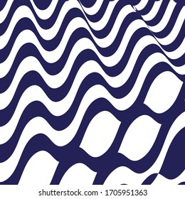Ilusión óptica.Antecedentes abstractos. Textura distorsionada ondulada a rayas para el diseño. Patrón de línea torcida.