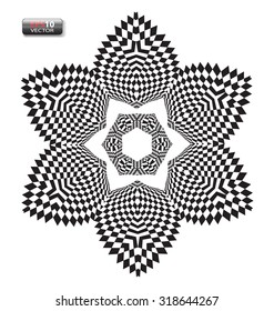 Optical illusion abstract flower element