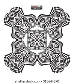Optical illusion abstract flower element