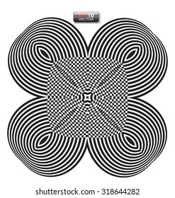 Optical illusion abstract flower element